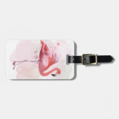 Jouw naam toevoegen | Fluffy Flamingo Bagagelabel (Voorkant horizontaal)