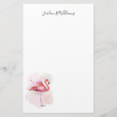 Jouw naam toevoegen | Fluffy Flamingo Briefpapier (Voorkant)