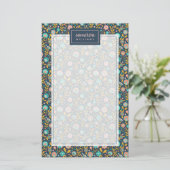 Jouw naam toevoegen | Folk Art Flower Pattern Briefpapier (Staand voorkant)
