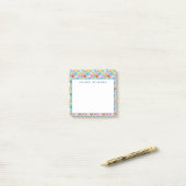 Jouw naam toevoegen | Folk Art Flower Pattern Post-it® Notes (Op bureau)