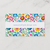 Jouw naam toevoegen | Folk Art Flower Pattern Visitekaartje (Achterkant)