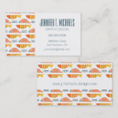 Jouw naam toevoegen | Folk Art Swimming Fish Patro Visitekaartje (Voorkant / Achterkant)