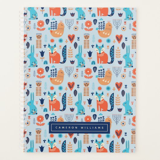 Jouw naam toevoegen | Folk Art Woodland Animal Pat Planner (Voorkant)