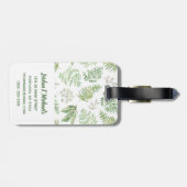 Jouw naam toevoegen | Forest Greenery Pattern Bagagelabel (Achterkant horizontaal)