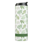 Jouw naam toevoegen | Forest Greenery Pattern Thermosbeker (Gedraaid links)