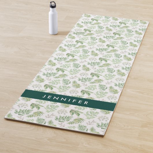 Jouw naam toevoegen | Forest Greenery Pattern Yogamat (In situ)
