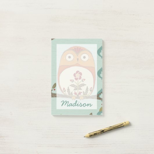 Jouw naam toevoegen | Forest Whimsy II Post-it® Notes (Op bureau)