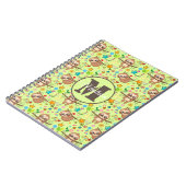 Jouw naam toevoegen | Funny Floral Sloth Pattern Notitieboek (Linkerzijde)