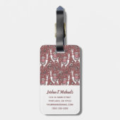 Jouw naam toevoegen | Funny Llamas Pattern Bagagelabel (Achterkant verticaal)