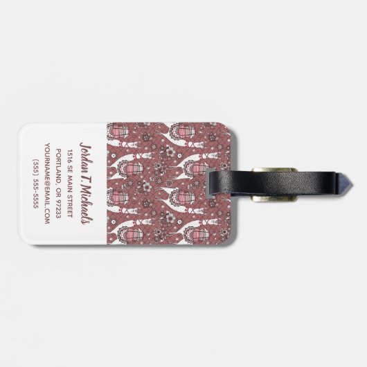 Jouw naam toevoegen | Funny Llamas Pattern Bagagelabel (Achterkant horizontaal)