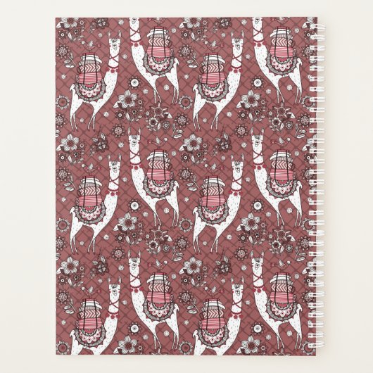 Jouw naam toevoegen | Funny Llamas Pattern Planner (Achterkant)