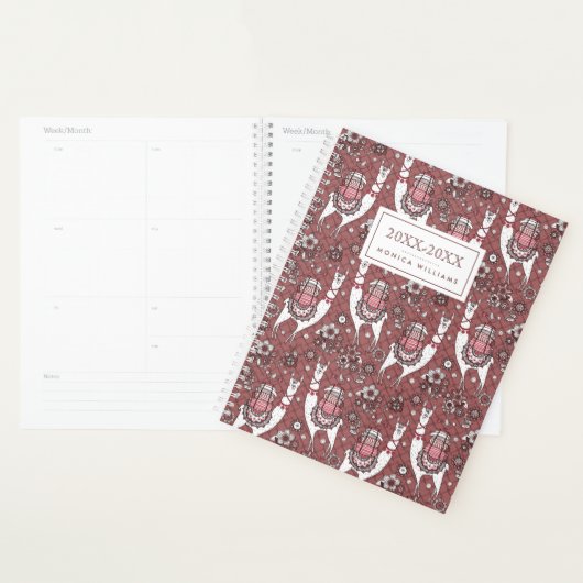 Jouw naam toevoegen | Funny Llamas Pattern Planner (Display)