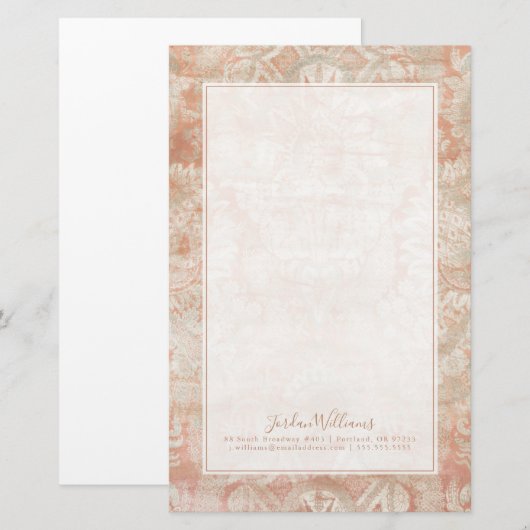 Jouw naam toevoegen | Garnet Weft Briefpapier (Voorkant / Achterkant)