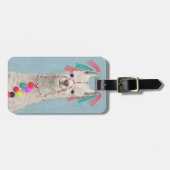 Jouw naam toevoegen | Geadorneerd Llama - wit Bagagelabel (Voorkant horizontaal)