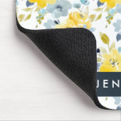 Jouw naam toevoegen | Geel en blauw Waterverf Muismat (Hoek)