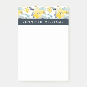 Jouw naam toevoegen   Geel en blauw Waterverf Post-it® Notes