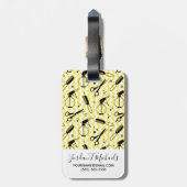 Jouw naam toevoegen | Geel hairdresser-hulpmiddelp Bagagelabel (Achterkant verticaal)