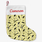 Jouw naam toevoegen | Geel hairdresser-hulpmiddelp Kleine Kerstsok (Voorkant)