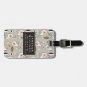 Jouw naam toevoegen | Geometrisch Blauwgroen en bl Bagagelabel (Voorkant horizontaal)