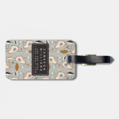 Jouw naam toevoegen | Geometrisch Blauwgroen en bl Bagagelabel (Achterkant horizontaal)