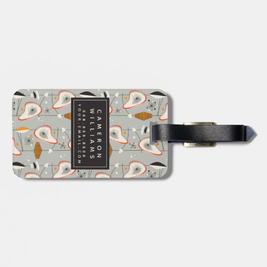 Jouw naam toevoegen | Geometrisch Blauwgroen en bl Bagagelabel (Achterkant horizontaal)