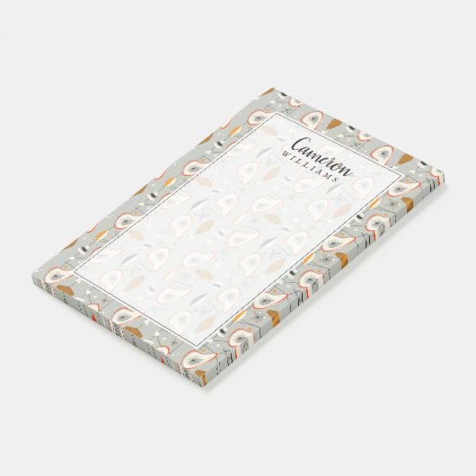 Jouw naam toevoegen | Geometrisch Blauwgroen en bl Post-it® Notes (Schuin)