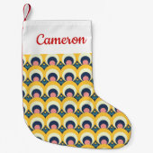 Jouw naam toevoegen | Geometrisch cirkelpatroon Kleine Kerstsok (Voorkant)