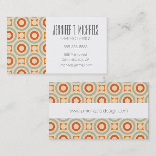 Jouw naam toevoegen |  geometrisch cirkelpatroon visitekaartje (Voorkant / Achterkant)
