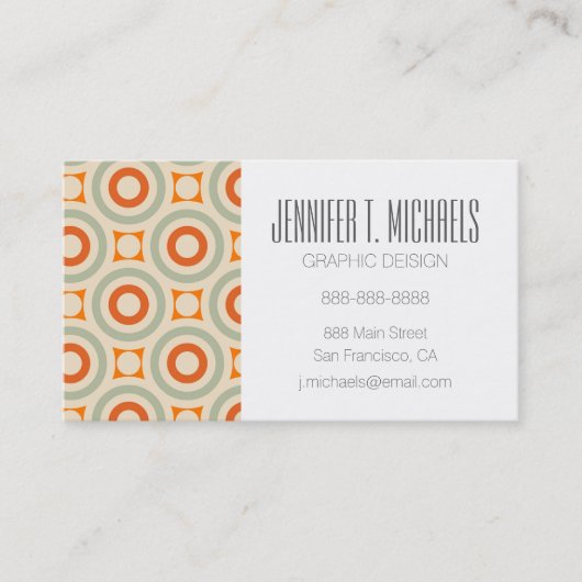 Jouw naam toevoegen |  geometrisch cirkelpatroon visitekaartje (Voorkant)