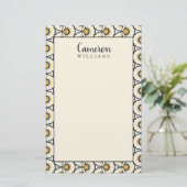Jouw naam toevoegen | Geometrisch Florentijn Briefpapier (Staand voorkant)