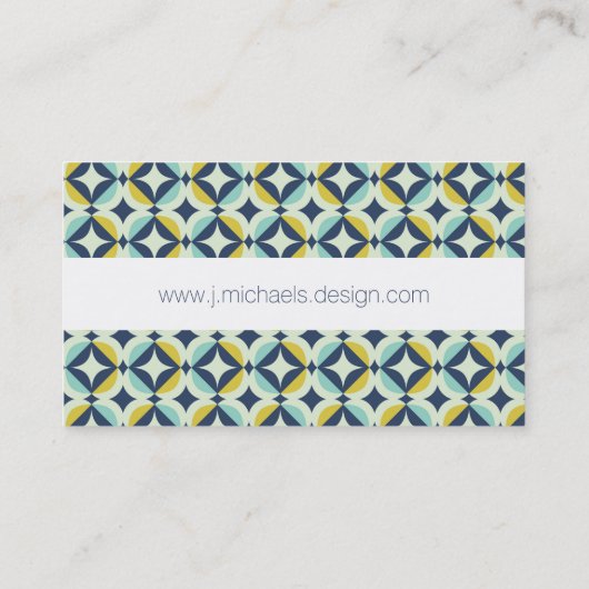 Jouw naam toevoegen | Geometrisch goud- en blauw p Visitekaartje (Achterkant)