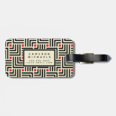 Jouw naam toevoegen | Geometrisch lijnpatroon Bagagelabel (Achterkant horizontaal)