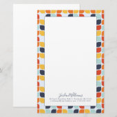 Jouw naam toevoegen |  geometrisch patroon briefpapier (Voorkant / Achterkant)