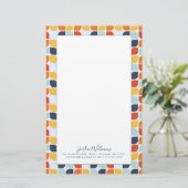 Jouw naam toevoegen |  geometrisch patroon briefpapier (Staand voorkant)