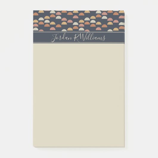 Jouw naam toevoegen | Geometrisch puntcirkelpatroo Post-it® Notes (Voorkant)