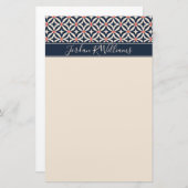 Jouw naam toevoegen | Geometrisch Star-patroon Briefpapier (Voorkant / Achterkant)