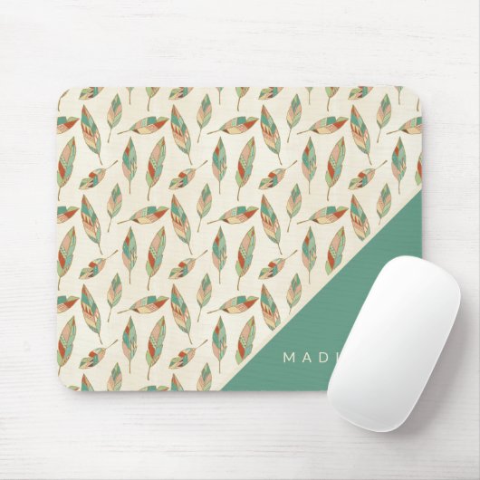 Jouw naam toevoegen | Geometrisch verlooppatroon Muismat (Met muis)