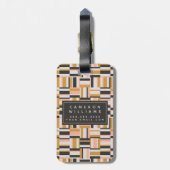 Jouw naam toevoegen | Geometrisch vormpatroon Bagagelabel (Achterkant verticaal)
