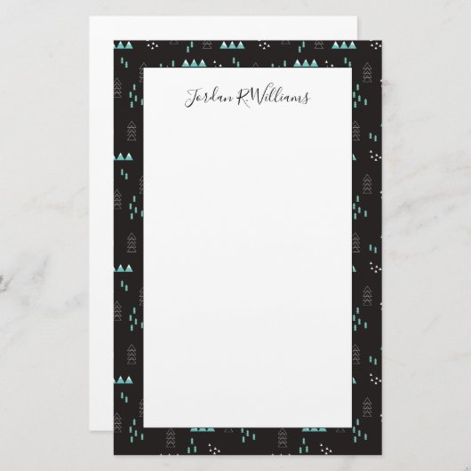 Jouw naam toevoegen | Geometrische afmetingen van  Briefpapier (Voorkant / Achterkant)