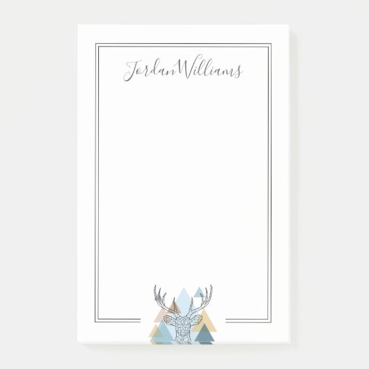 Jouw naam toevoegen | Geometrische dieper-portret Post-it® Notes (Voorkant)