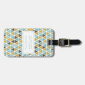 Jouw naam toevoegen | Geometrische driehoekspatroo Bagagelabel (Voorkant horizontaal)