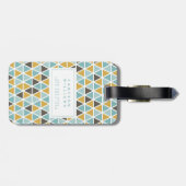 Jouw naam toevoegen | Geometrische driehoekspatroo Bagagelabel (Achterkant horizontaal)