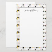 Jouw naam toevoegen | Geometrische driehoekspatroo Briefpapier (Voorkant / Achterkant)