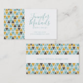 Jouw naam toevoegen | Geometrische driehoekspatroo Visitekaartje (Voorkant / Achterkant)