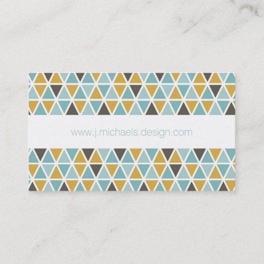 Jouw naam toevoegen | Geometrische driehoekspatroo Visitekaartje (Achterkant)