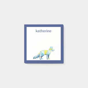 Jouw naam toevoegen   Geometrische foxdieren Post-it® Notes