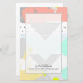 Jouw naam toevoegen | Geometrische kunstdrukken Briefpapier (Voorkant / Achterkant)