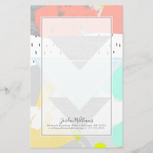 Jouw naam toevoegen | Geometrische kunstdrukken Briefpapier (Voorkant)
