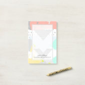 Jouw naam toevoegen | Geometrische kunstdrukken Post-it® Notes (Op bureau)
