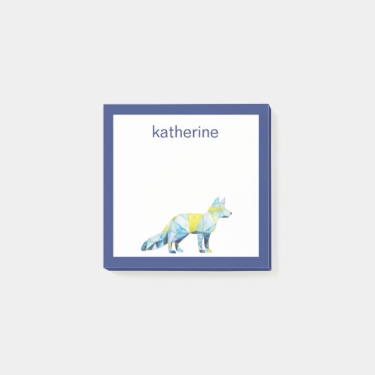 Jouw naam toevoegen | Geometrische vossendieren Post-it® Notes (Voorkant)